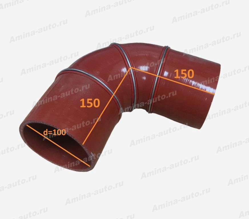 Патрубок интеркулера (Yutong) №3 d=100 L=150*150 Г-образный *