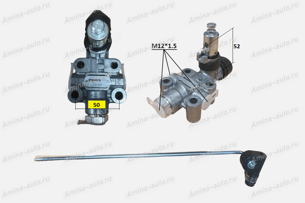 Кран уровня пола (Higer) резьба M12x1,5 с проволочной тягой*