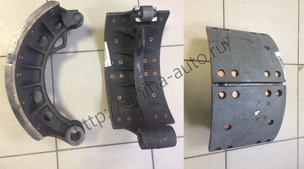 Колодка тормозная задняя (Higer) с роликом (D=40mm) и накладками *