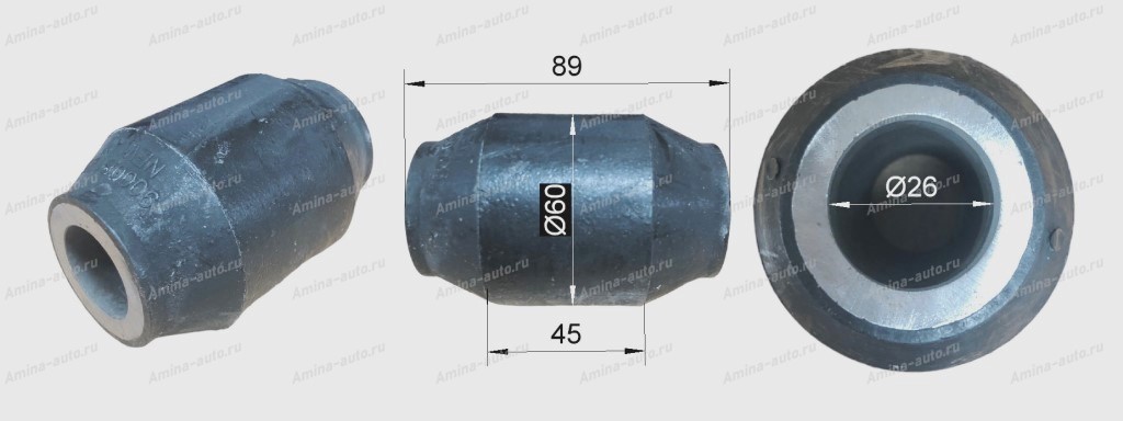 Сайлентблок полурессоры с отверстием 26*60 L=89 *