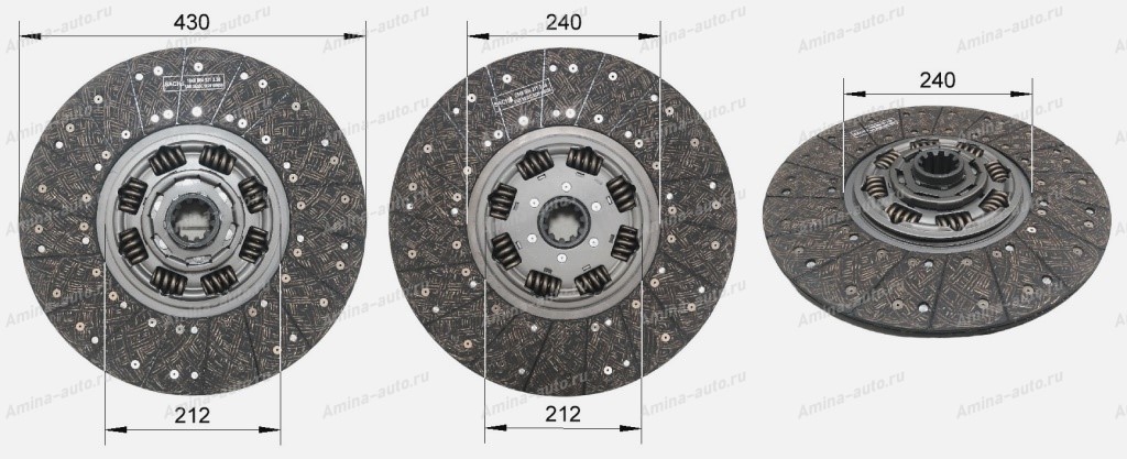 Диск сцепления D=430 мм  (D430x10Zx51) усиленный (YC6MK9375N-50, ISLe) обратный выжим  *