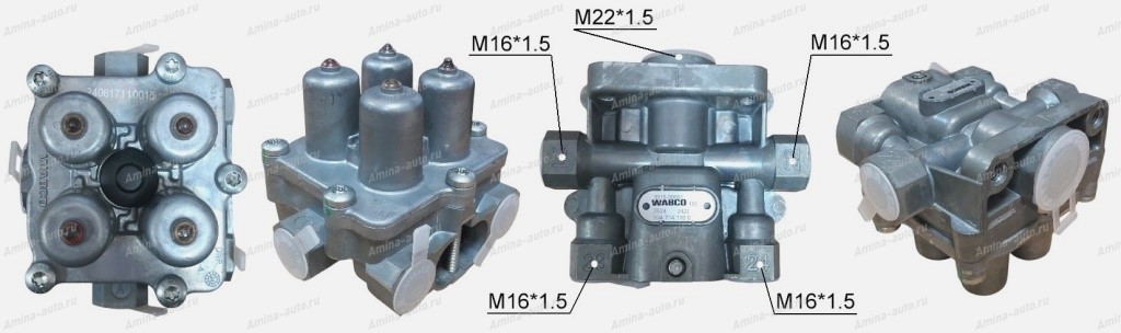 Клапан осушителя 4-х контурный отдельно стоящий M22x1,5 + 4/M16x1,5
