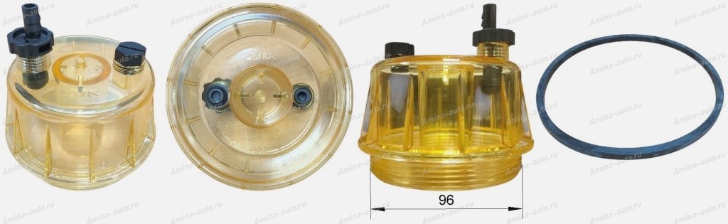 Колба (стакан) топливного фильтра-сепаратора R120 с отверстием под датчик