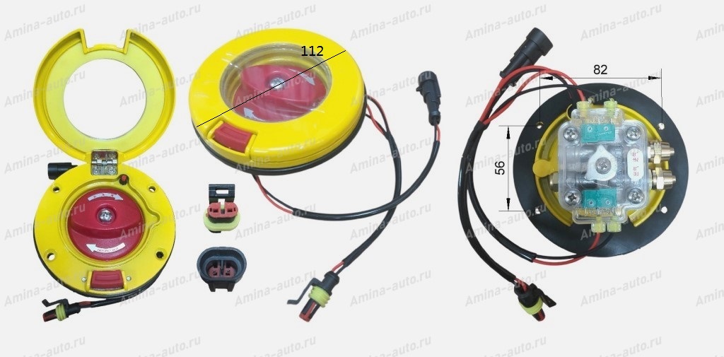 Клапан аварийного открывания дверей D=112mm (82*56 по центрам отв. крепления) (EVR)