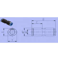 Фитинг трубки прямой GPUC 04  (d=4mm)