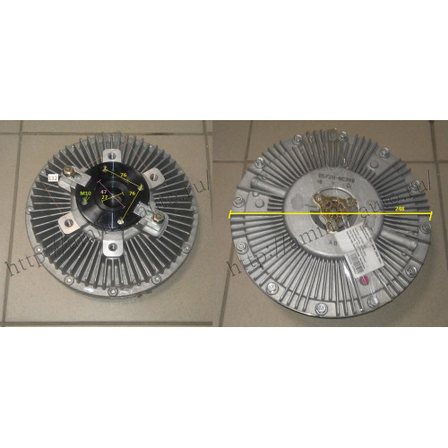 Муфта вентилятора радиатора (D6AV, D6AB, D8AB, D6AC) d=250*4*6 болт. (GMB)