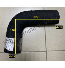 Патрубок (F17E,EF750) радиатора низ №2 / (D8AB) радиатора верх d=75mm/75mm