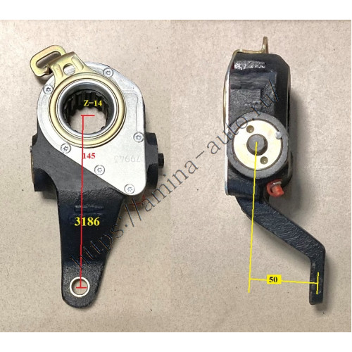 Трещотка тормозная задняя 14 шл. автомат LH 3186 L=145mm/50mm