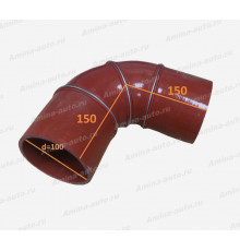 Патрубок интеркулера (Yutong) №3 d=100 L=150*150 Г-образный 