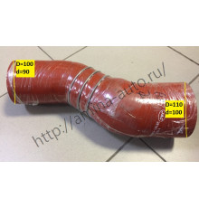 Патрубок интеркулера (Higer) №3 d=100/d=90 L=365 S-образный  (EVR)