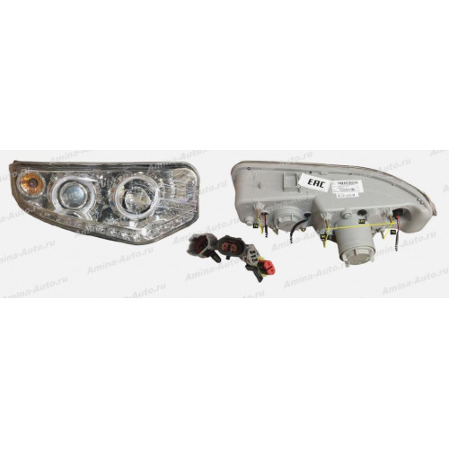 Фара (Higer) KLQ 6129, KLQ 6119, KLQ 6109 RH (2 фишки 2 конт.-мама + 2 фишки 2 конт.-папа)