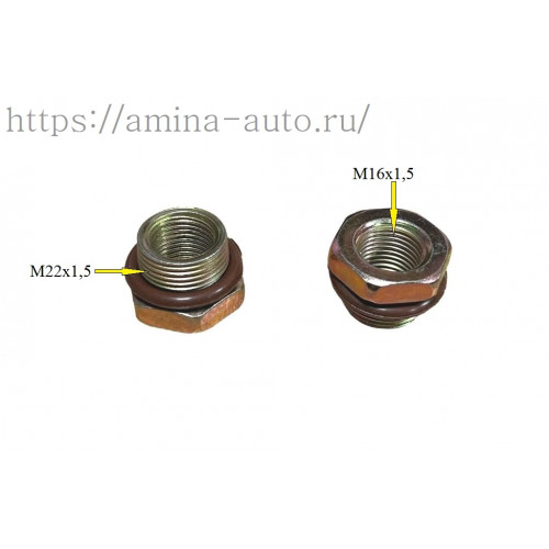 Штуцер прямой M22x1,5(наруж.) / M16x1,5(внутр) с уплотнительным кольцом