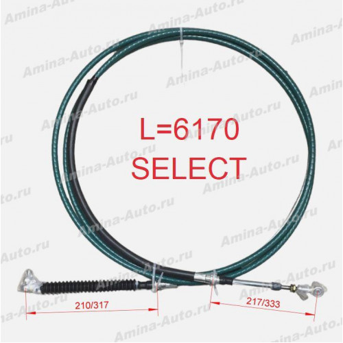 Трос КПП (KingLong) L=6170 SELECT (2шт. на автобусе стоит) черный