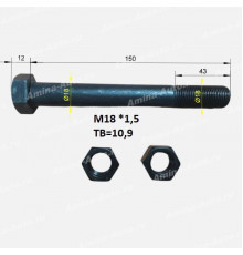 Болт реактивной тяги (HND) M18 L=150 