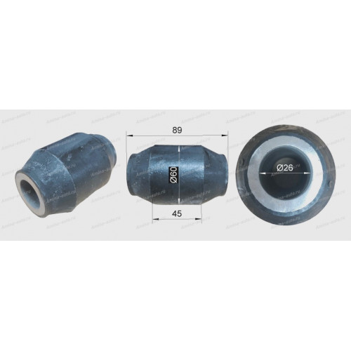 Сайлентблок полурессоры с отверстием 26*60 L=89