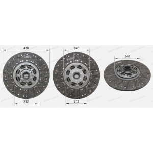 Диск сцепления D=430 мм  (D430x10Zx51) усиленный (YC6MK9375N-50, ISLe) обратный выжим 