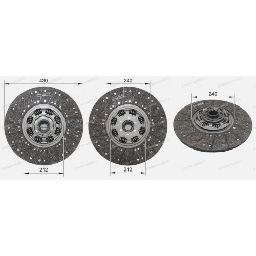 Диск сцепления D=430 мм (D430x10Zx51) усиленный (YC6MK9375N-50, ISLe) обратный выжим