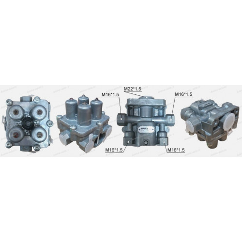 Клапан осушителя 4-х контурный отдельно стоящий M22x1,5 + 4/M16x1,5